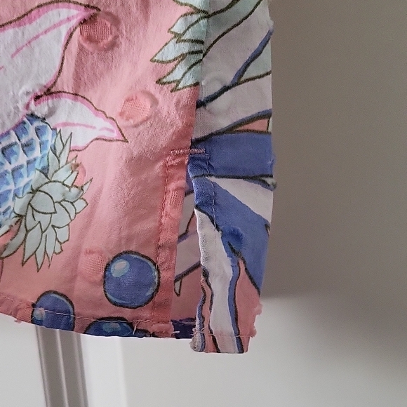 Talbots Women’s Medium Sleeveless Floral Blouse – Pink & Blue Tropical Print - Picture 9 of 11